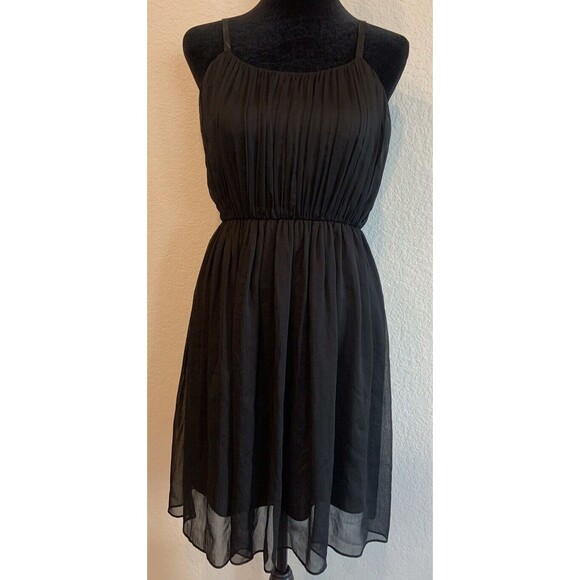 Alice+Olivia Black Pleated Spaghetti Strap Mini Cocktail Dress Zipper A - Line - Picture 1 of 7
